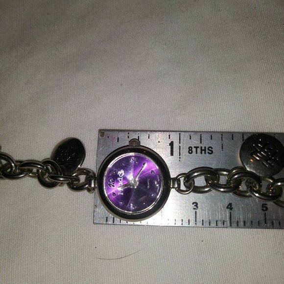 LADIES MUDD CHARM BRACELET ROUND FACE WRISTWATCH CA 00608 main image 11